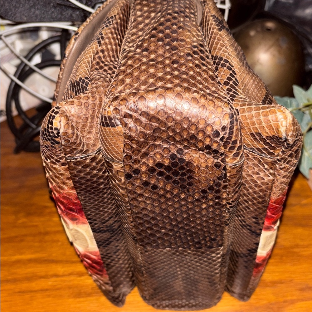 Authentic Bally Python Snake Skin Leather Shoulde… - image 5